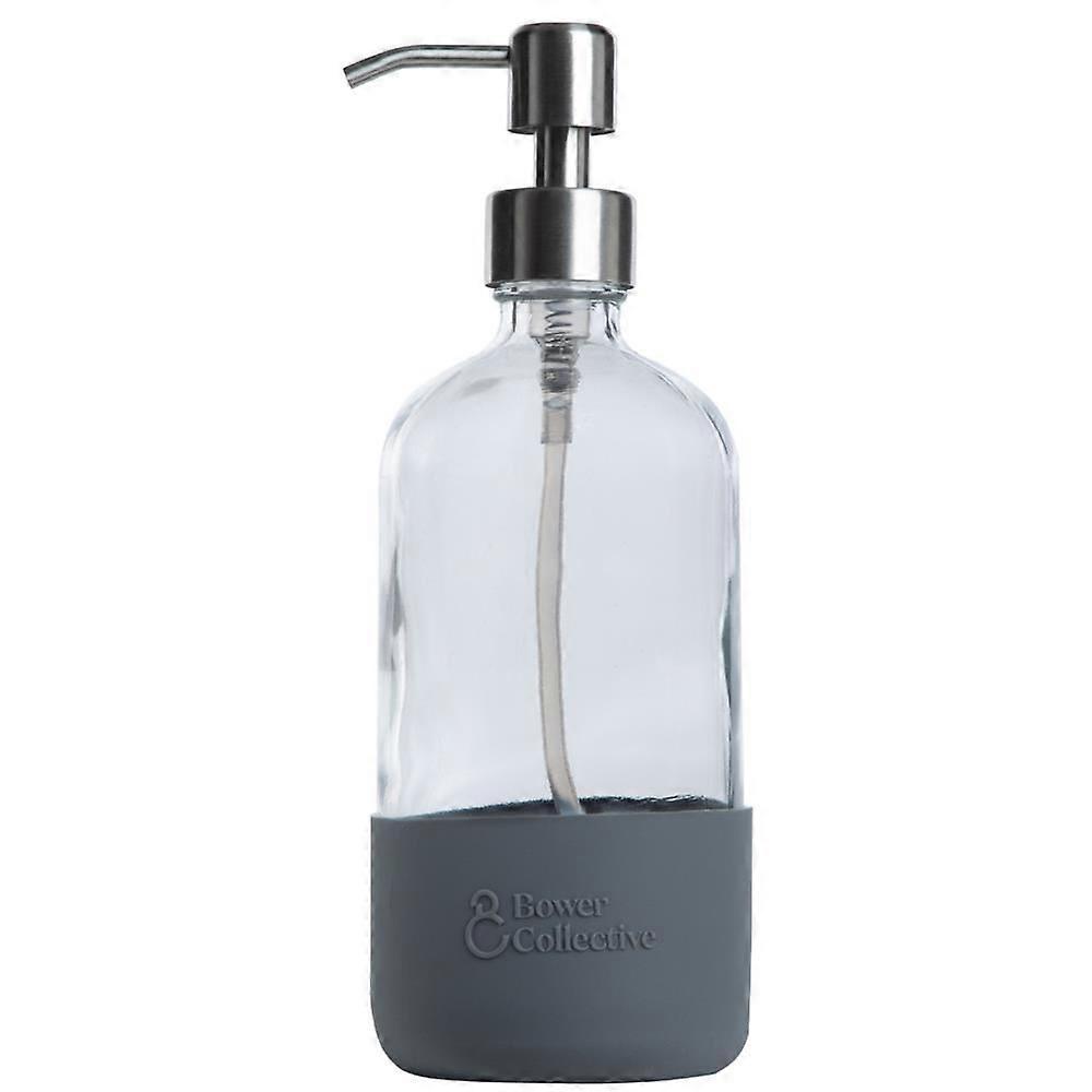 Bower Collective Bower Glass Silicon Sleeve Pump Dispenser in Granite - 500ml