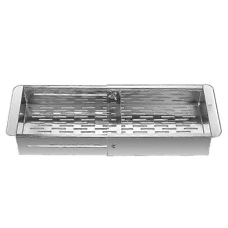 Stainless Steel Over Sink Colander Strainer Basket for Vegetables, Fruits, Pasta, Noodles, Dishwasher Safe Space Saving Kitchen Tool for Small Spaces