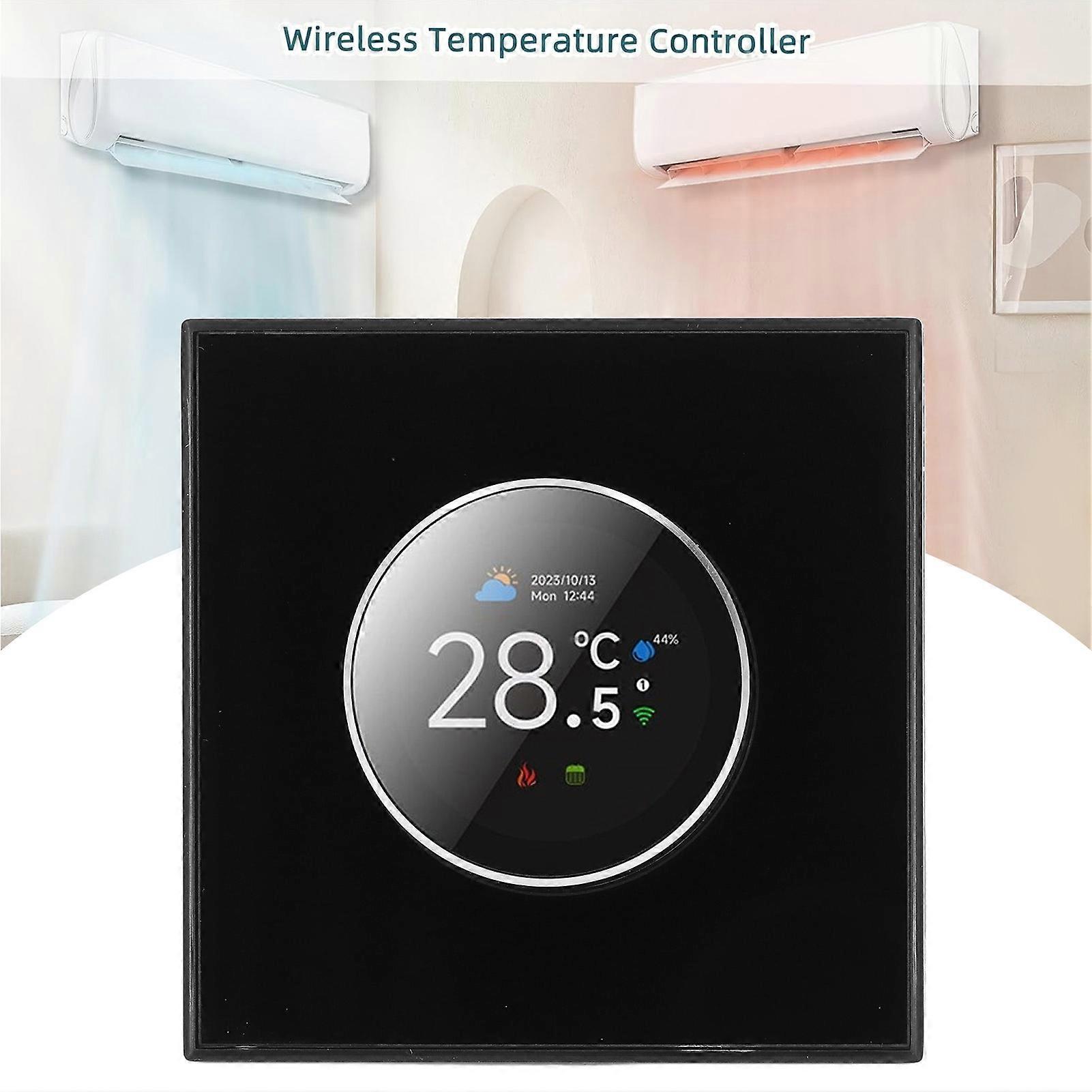 Smart Knob Thermostat Water Heating Digital Temp Voice Controller for Tuya WiFi 2 Way Rotating with Light 95~240VAC 