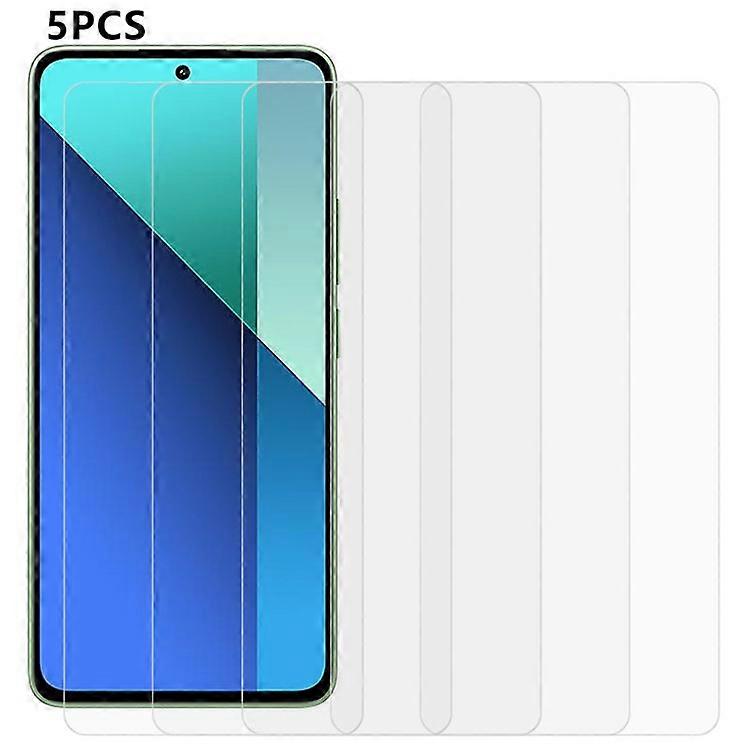 Xiaomi Redmi 13 4Gスクリーンプロテクター強化ガラスフィルムバブルケースなしの互換性のための5PCSフレンドリーな2.5D