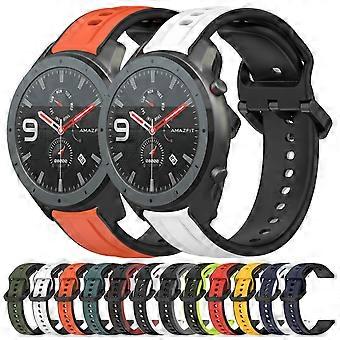 Voor Amazfit GTR 47 mm 22 mm convexe lus tweekleurige siliconen horlogeband