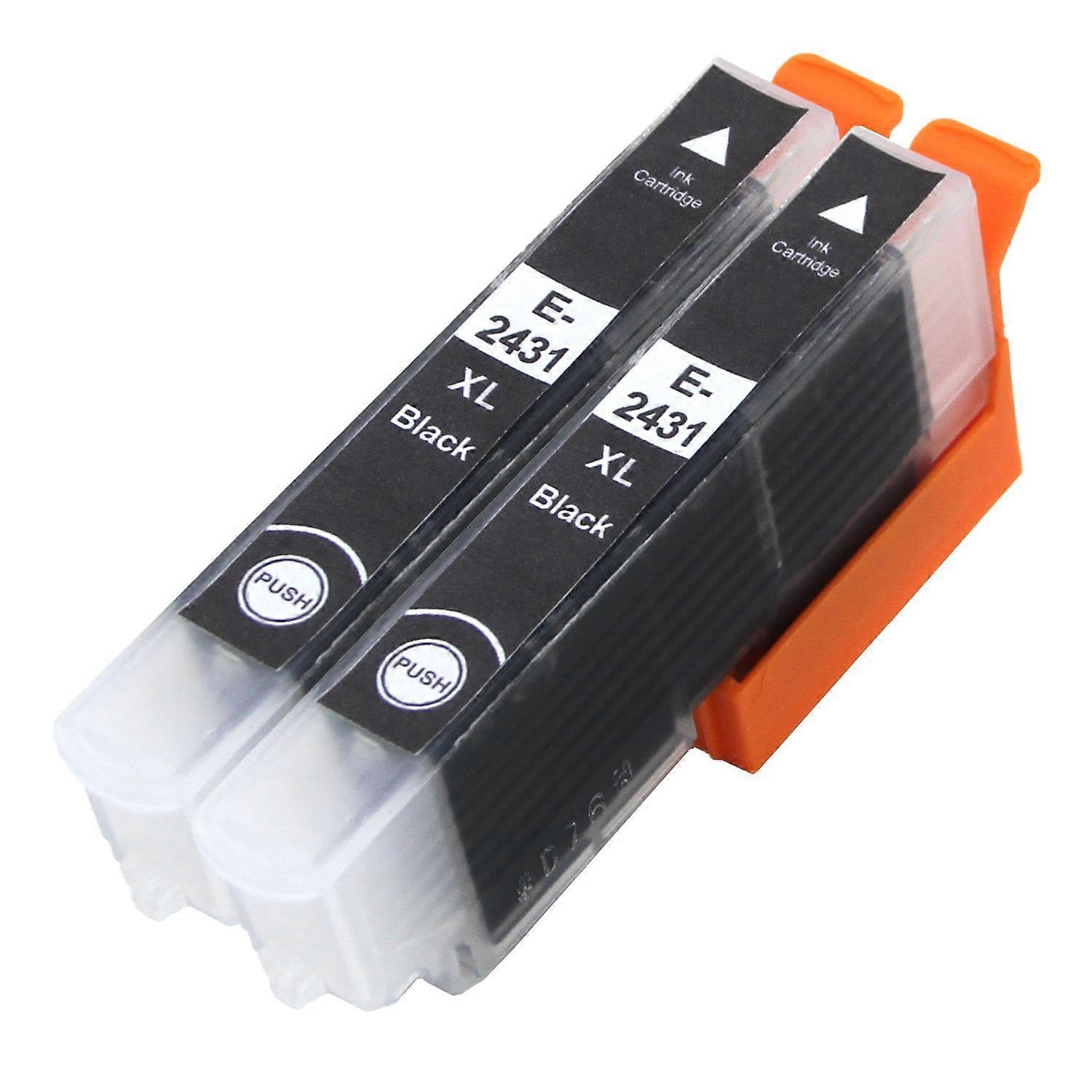 2 Black Ink Cartridges to replace Epson T2431 (24XL Series) Compatible/non-OEM from Go Inks