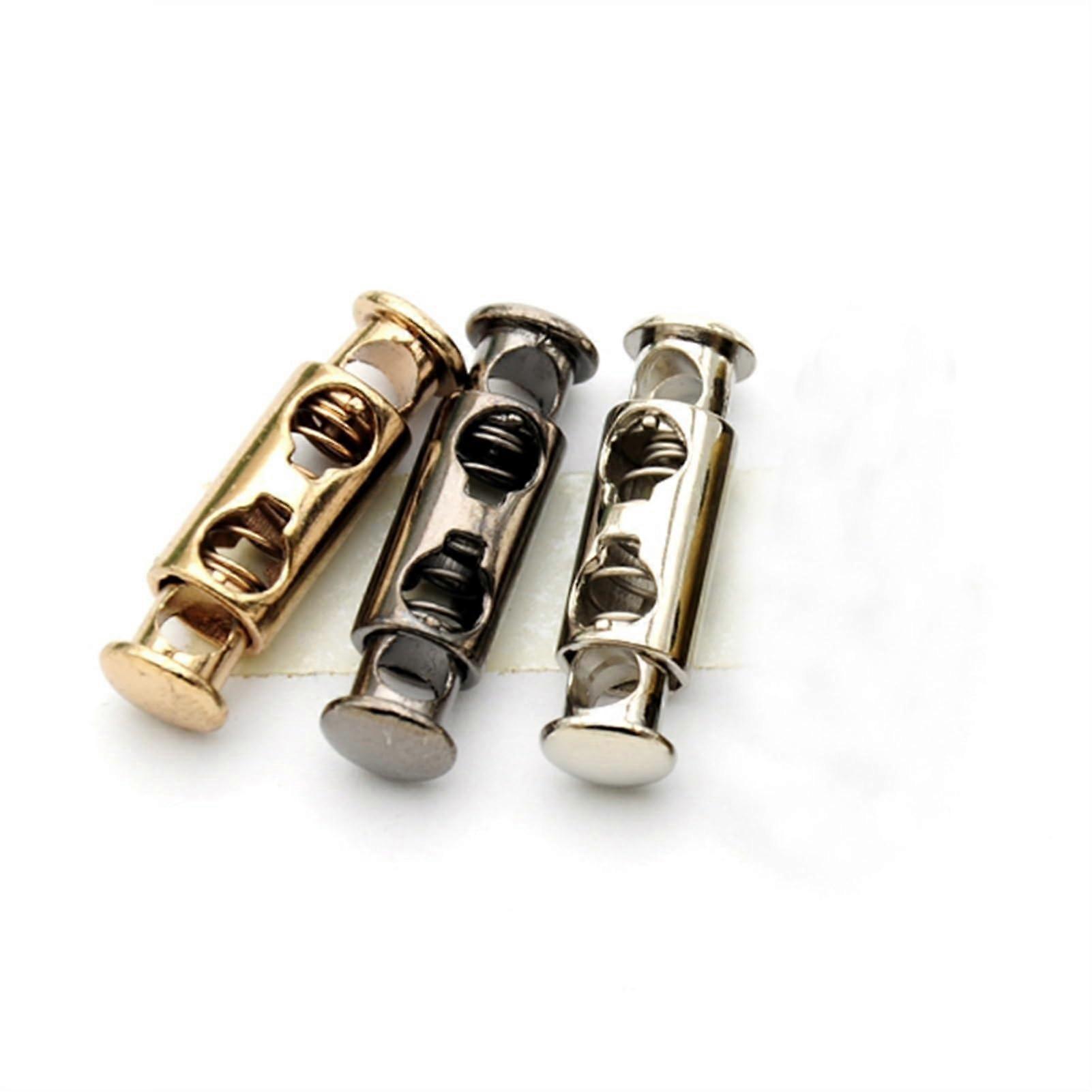 Spring Cord Locks,25pcs Round Metal Cord Lock Alloy Stoppers with 4mm Holes (Gold, Medium) Ref: 7031