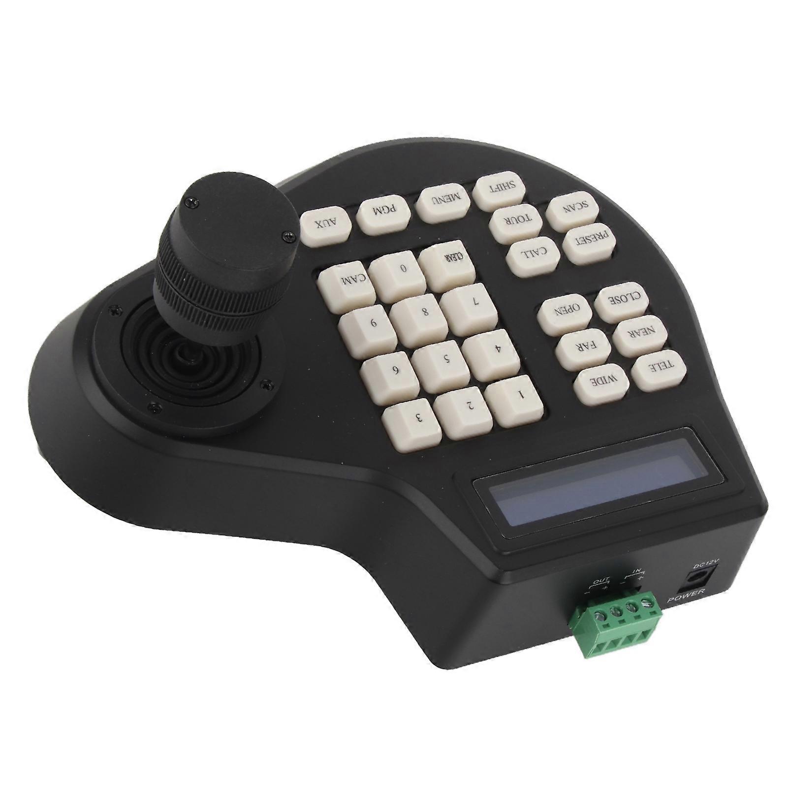 3D PTZ Camera Keyboard RS485 PTZ Joystick Controller LCD Display Control Device for Safety Monitor US Plug 100‑240V 