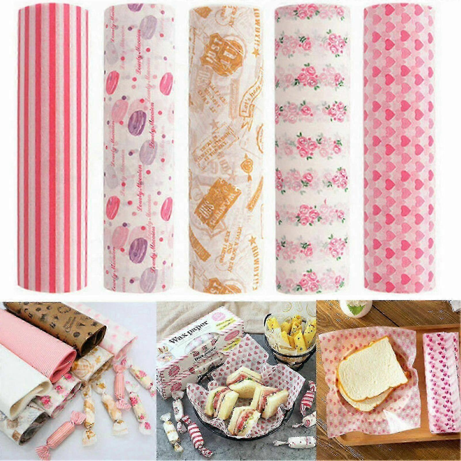 2025 Sandwich Wrapping Paper | 50pcs Wax Paper Sheets Food Picnic Paper | Deli Paper Greaseproof Paper Liners Wrapping Tissue For-size:stripe