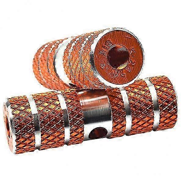 Universal Non-Slip Bike Pegs Set for Front and Rear Axle, Suitable for Various Brands, 2x2 Pcs, Orange Color, 6 Pcs Total