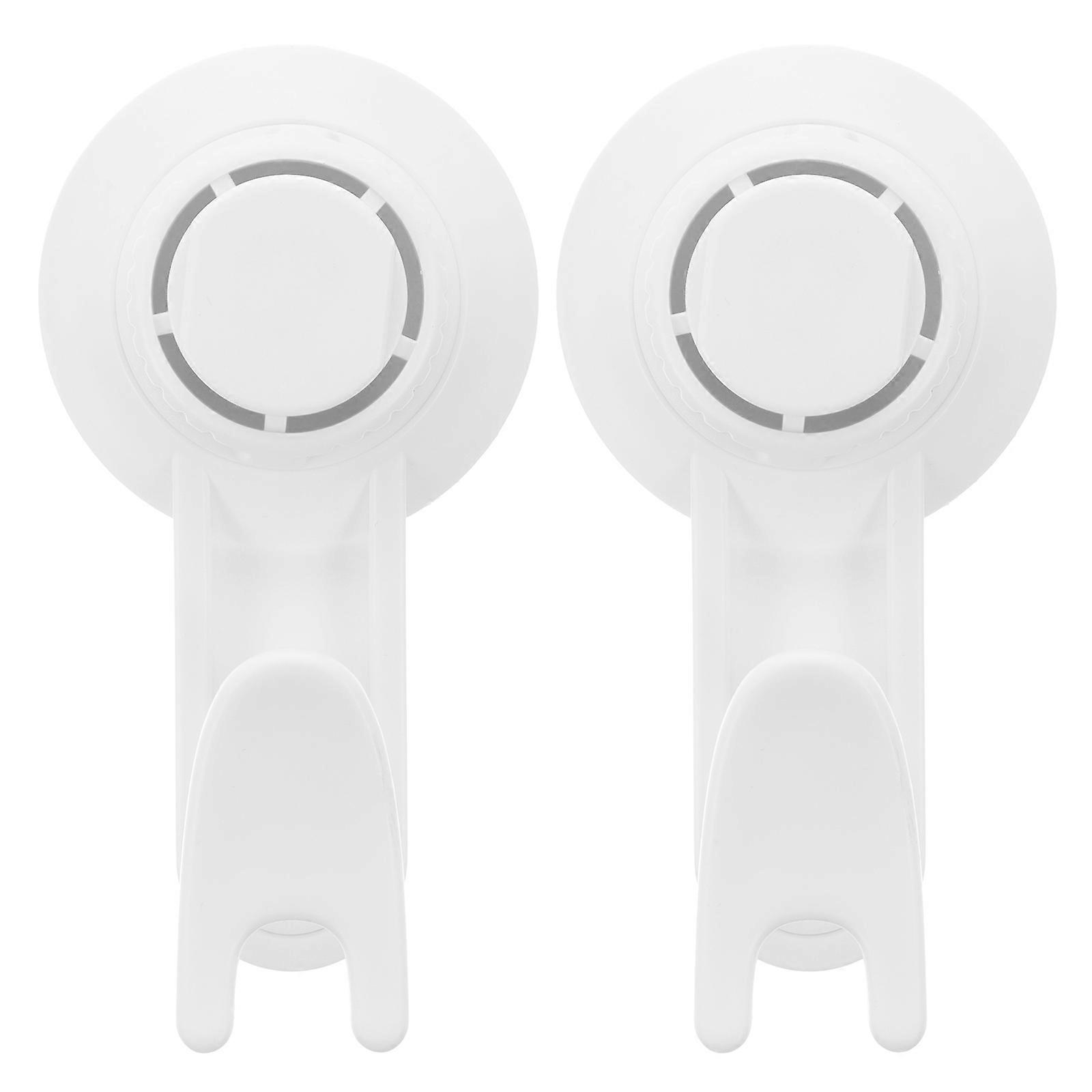 Shower Suction Hooks Adjustable Vacuum Suction Wall Mountable Bathroom White 10x55cm 2Pcs