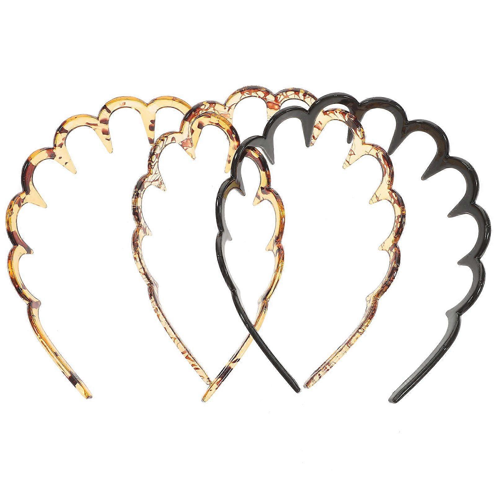 3Pcs Creative Christmas Glow Antler Headband Headdress Hair for Party (Light Coffee Spot, Light Coffee and Black)