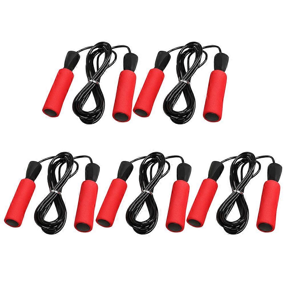 Jump Ropes For Fitness With Ergonomic Handles Calorie Burning Slimming Red 280X16CM 5Set