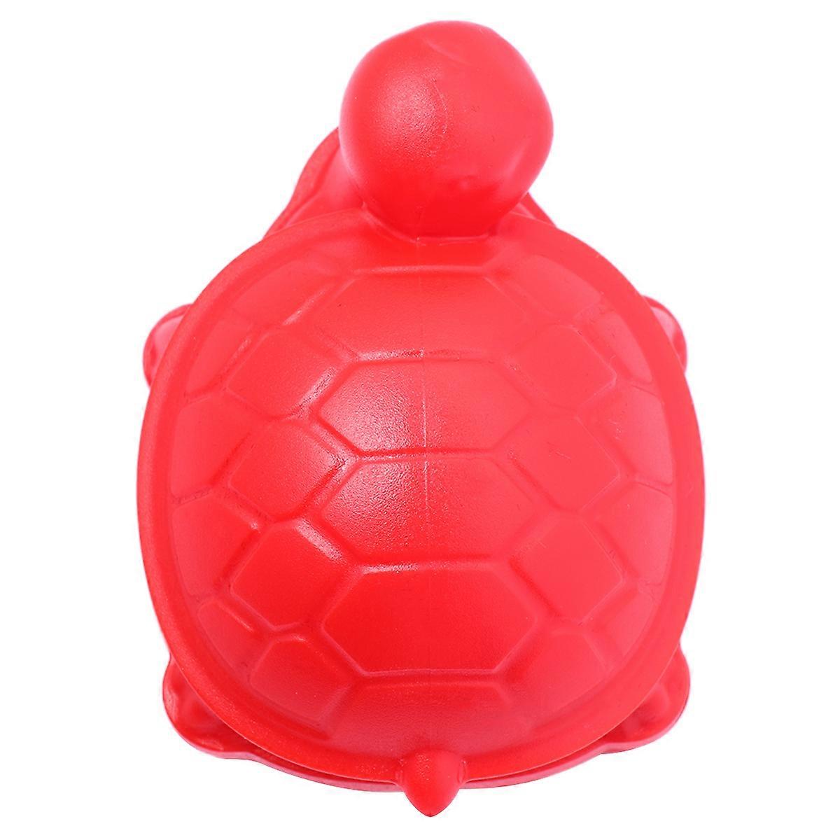 Fish Tank Cleaning Magnet Brush Aquarium Maintenance Tool 3D Turtle Design Plastic Red 1Pcs