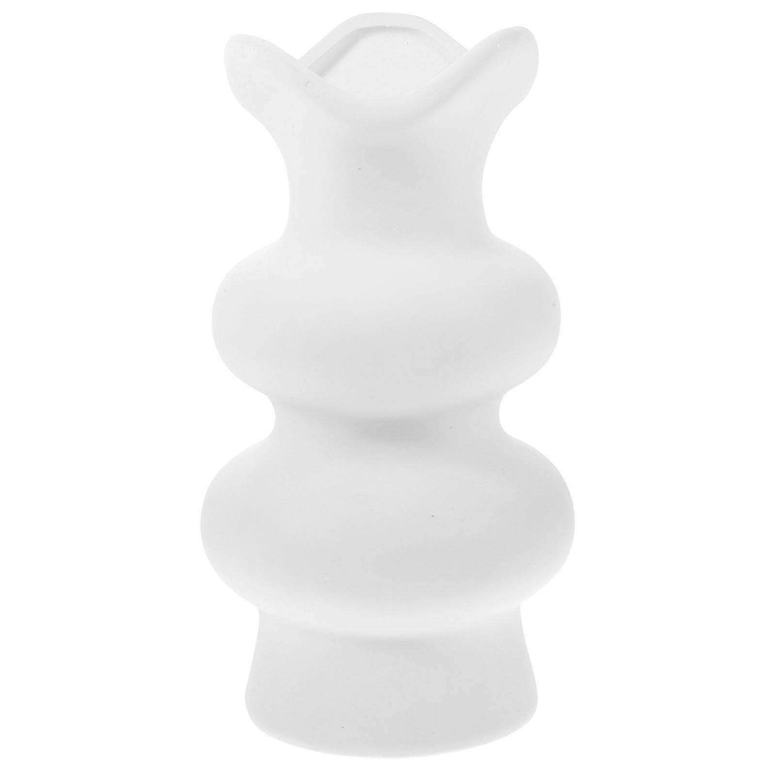 Modern Centerpiece Vase Artistic Decoration Simple Design White 7x7x17cm Dining Table 1Pack