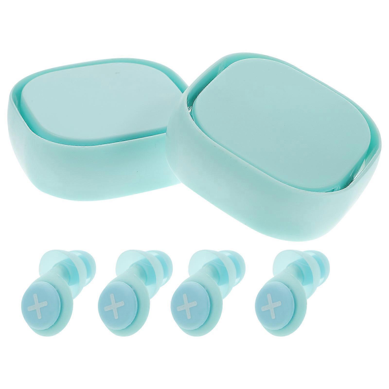 Travel Use Earplugs Anti-Noise Silicone Comfortable Sleeping Studying 4Pcs