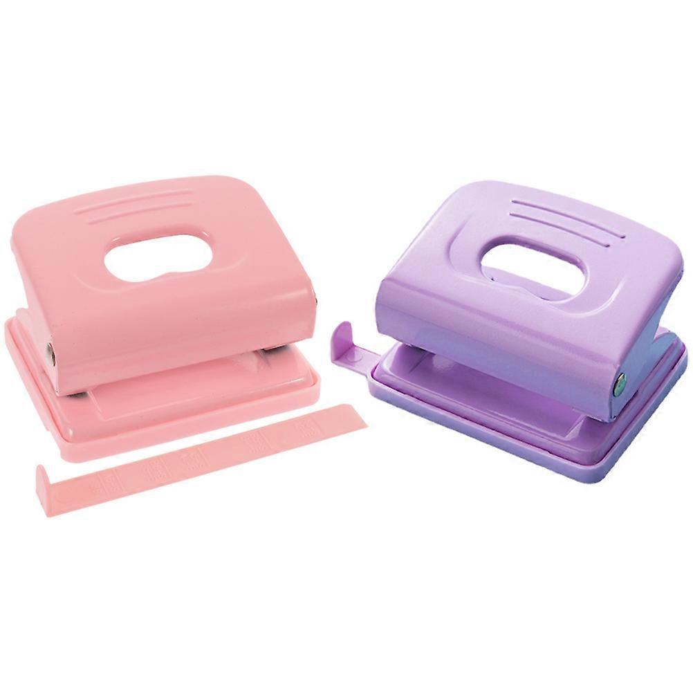 Travel Friendly Manual Press Puncher For Paper Crafts Accurate Punching Metal Construction 2Pcs