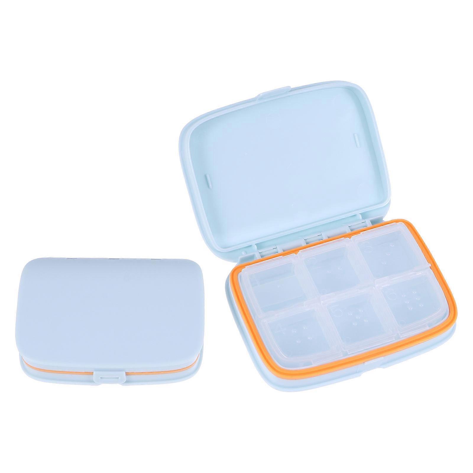 Compact Pill Holder Mini Travel Jewelry Storage Abs Material Rectangular Shape Home Use 2Pcs