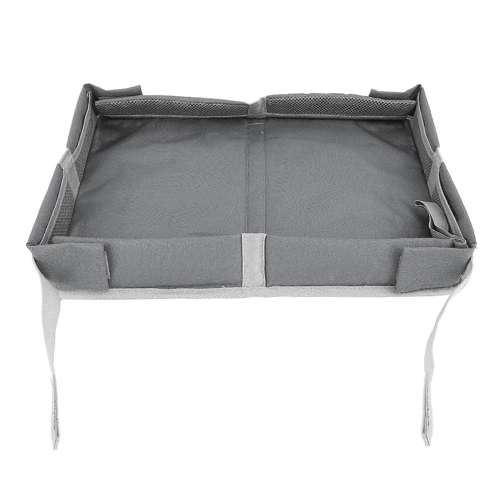Foldable Travel Tray Cover Airplane Tray Table Organizer Kids and Adults Tray Table Cover for Planes Trains Gray
