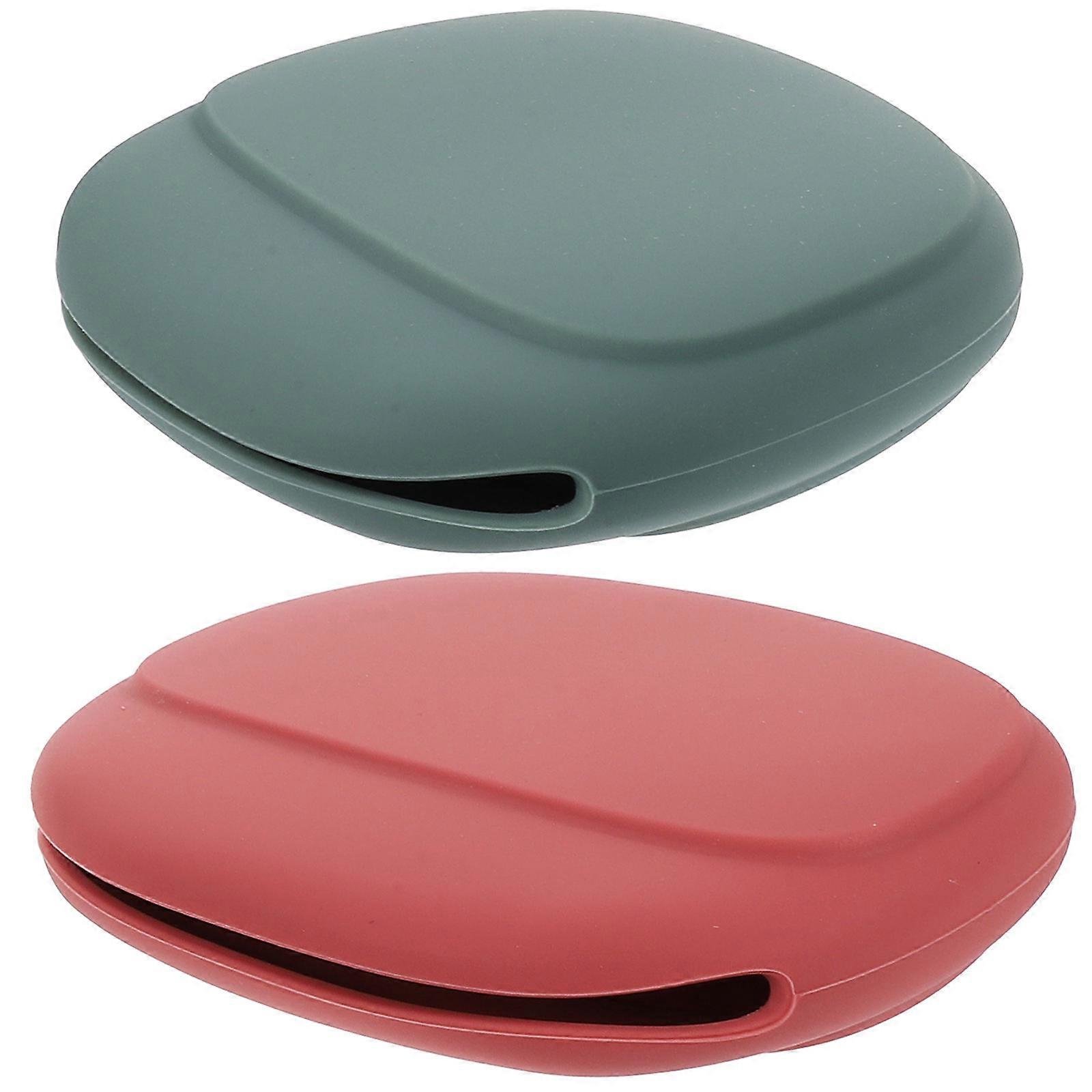 Powder Puff Container Makeup Sponge Case Travel Use Rectangular Silicone 2Pack