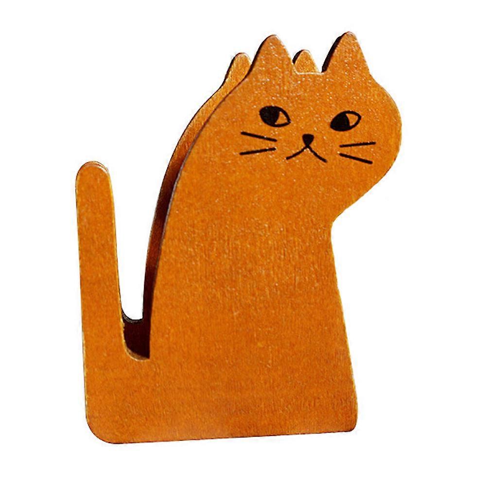 Cute Cat Stuff Tape Dispenser Wooden For Individuals Retro Style Tape Cutting Brown 8.7X6CM 1Pcs