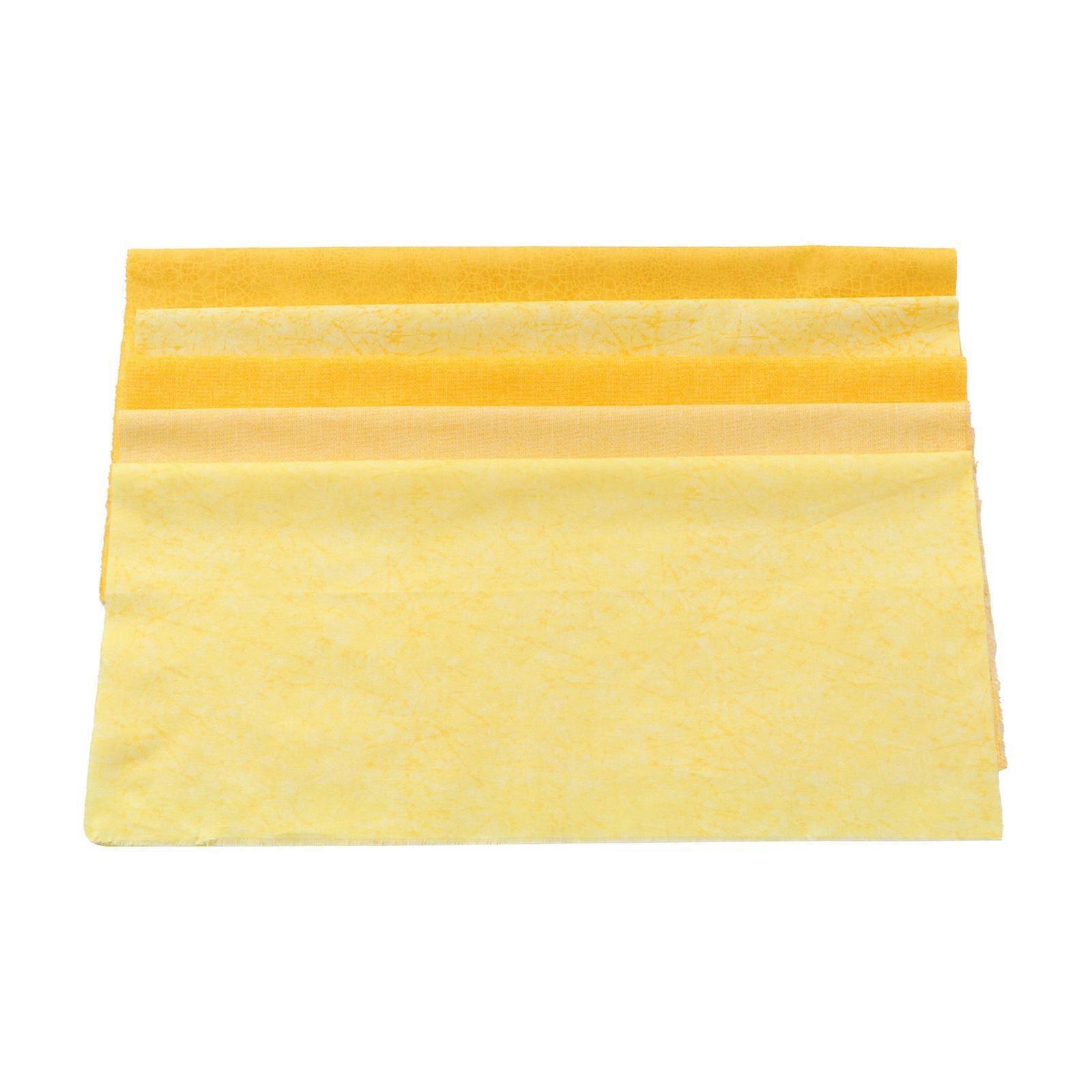 Craft Fabric Material DIY Fabrics Cotton Handmade Patchwork Fabrics Printed Sewing Cloth Yellow 5Pcs