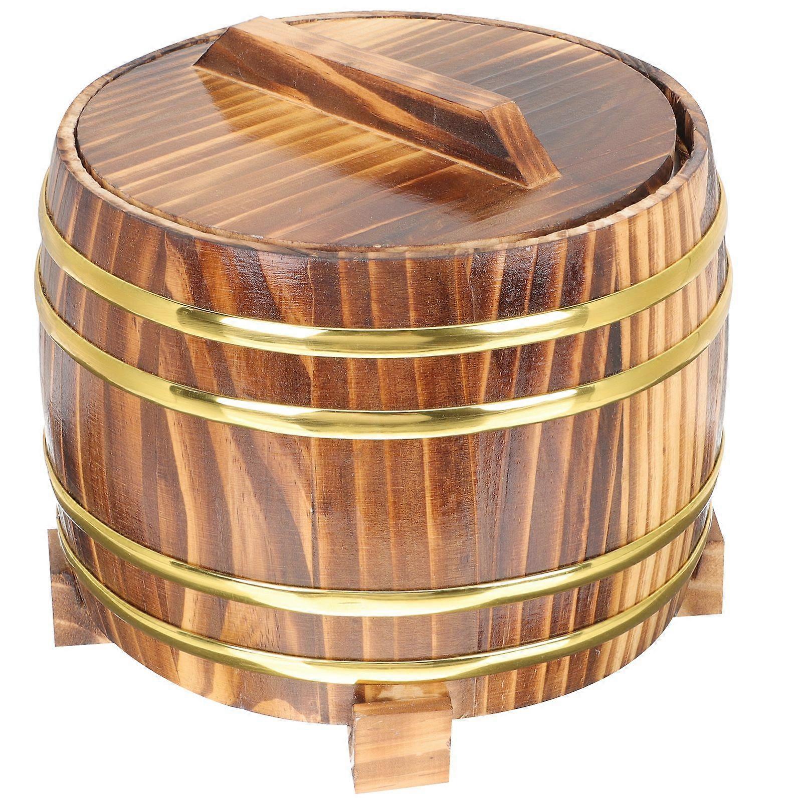 1 ensemble de seau en bois Sushi Rice Container Seau de riz cuit Baril de riz cuit