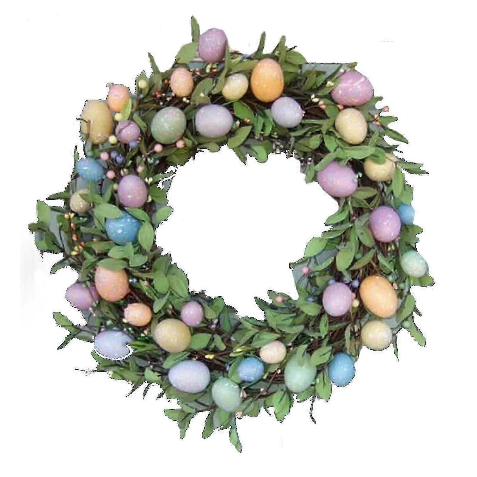 Artificial Easter Wreath Easter Egg Wreath Colorful Berry Wreath for Easter Decor