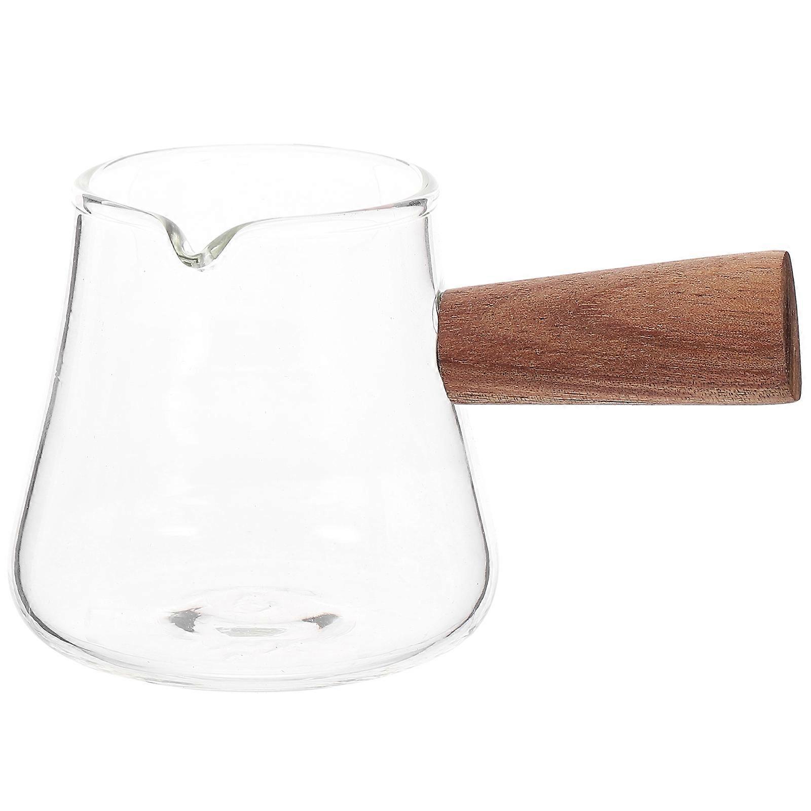 Espresso Pitcher Glass Material Elegant Shape Cafe Appropriate 10.6X6.6X6.3CM Transparent Dairy Enthusiasts 1Pack