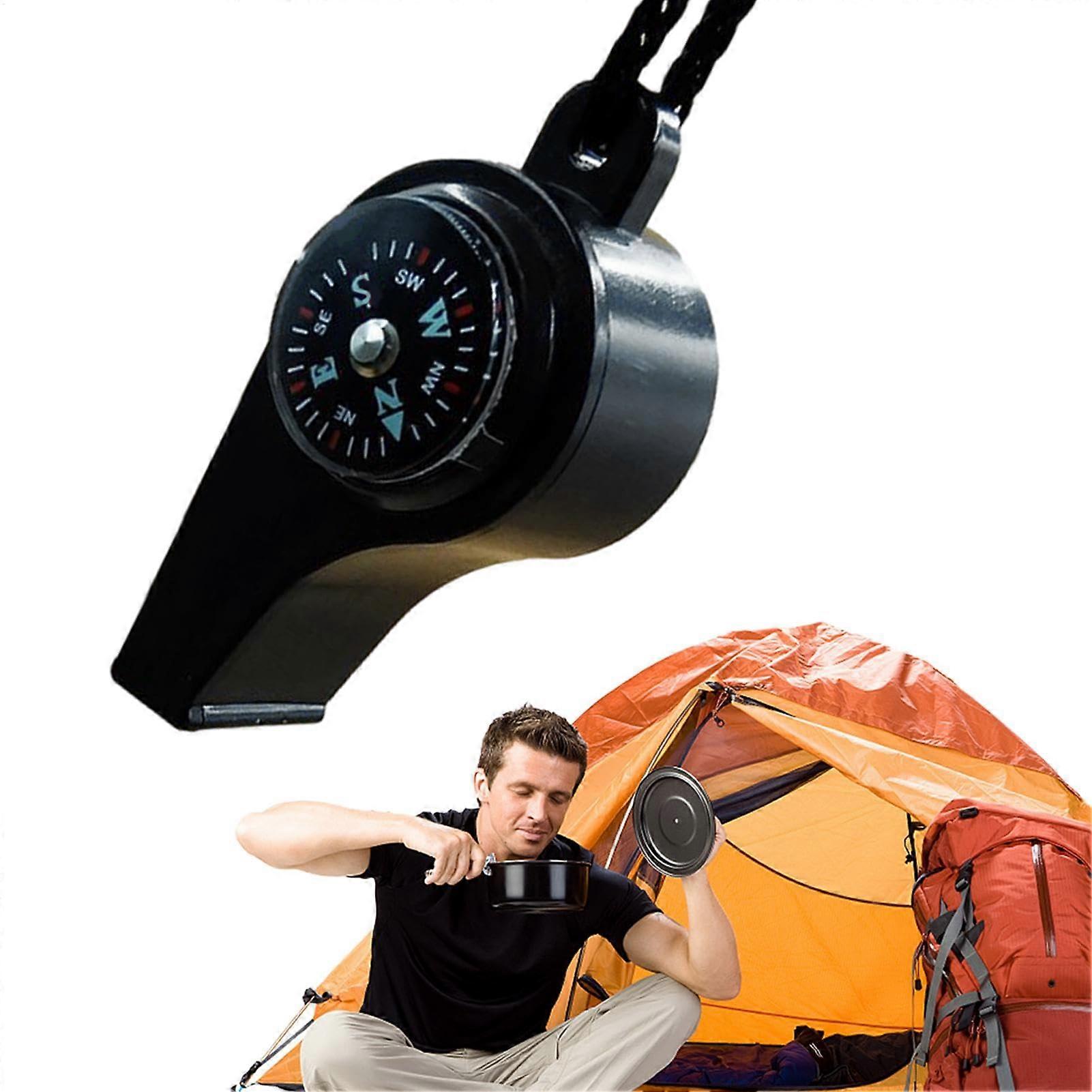 Camping Whistle | 3-in-1 Survival Tool with Thermometer, Emergency Whistle for Hiking, Lightweight and Portable