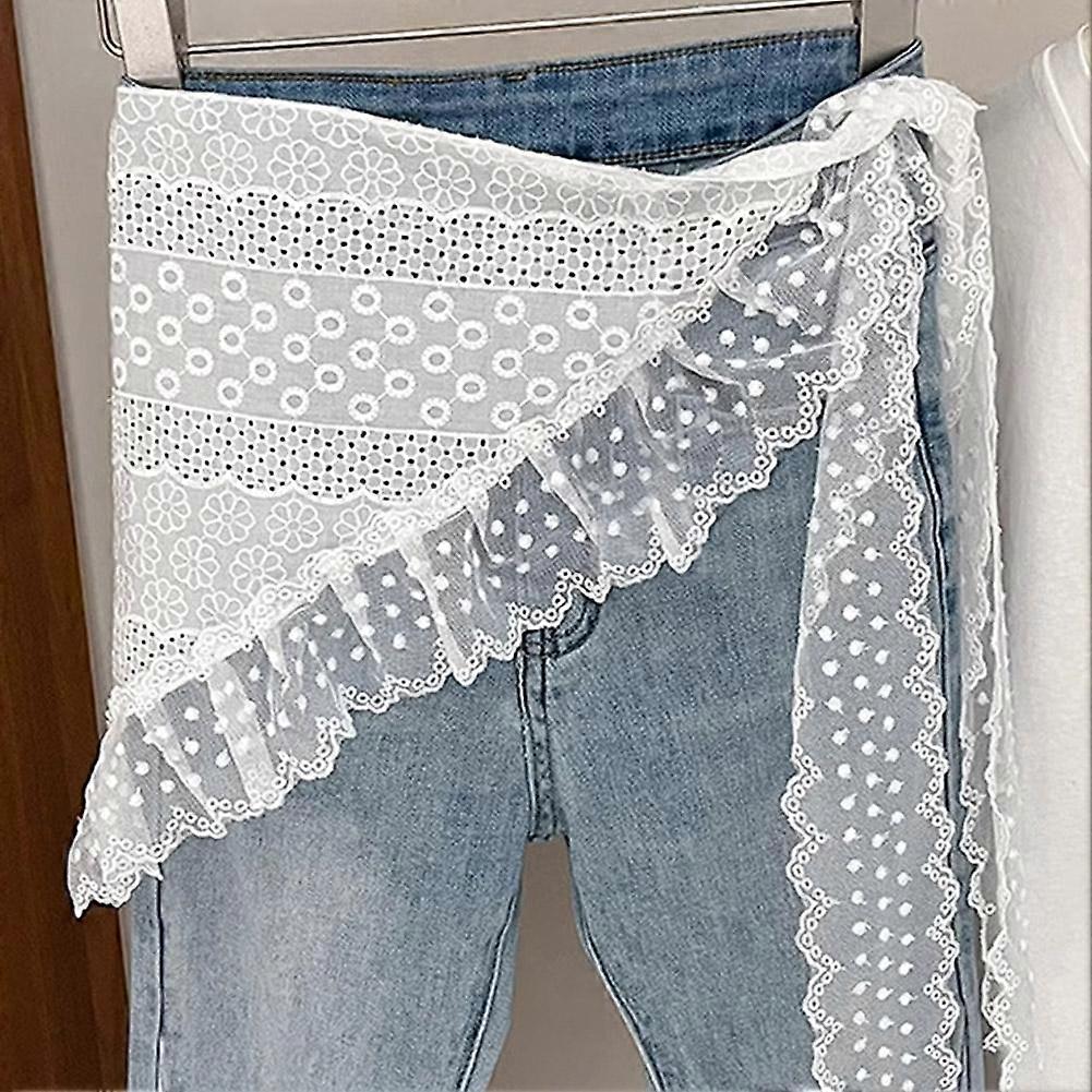 Retro Lace Triangle Headscarf Retro Embroidered Floral Neck Scarf Crochet