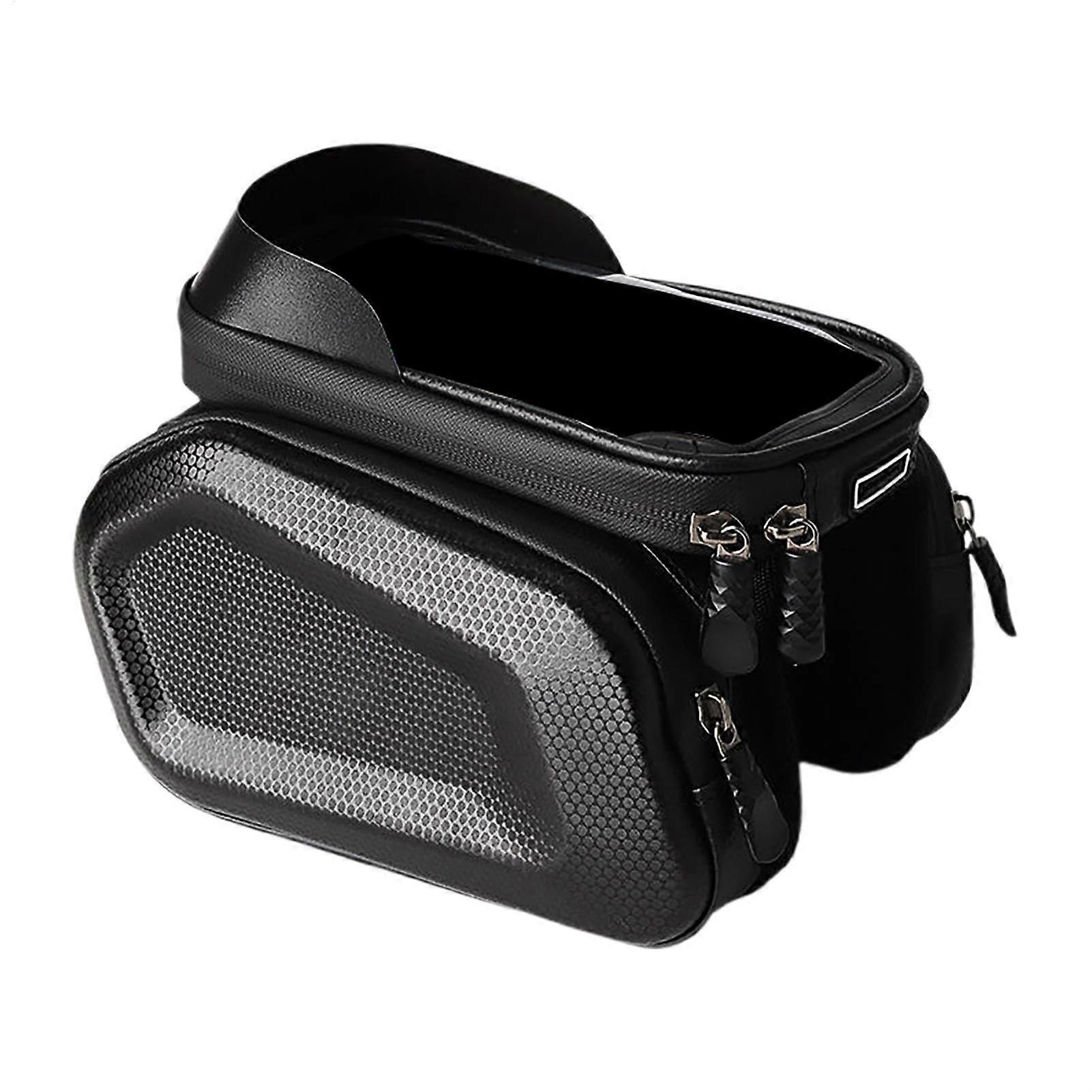 Bicycle Bag Frame Waterproof Front Frame Bag Top Tube Phone Holder Hard Shell Storage TPU Touch Screen Organizer