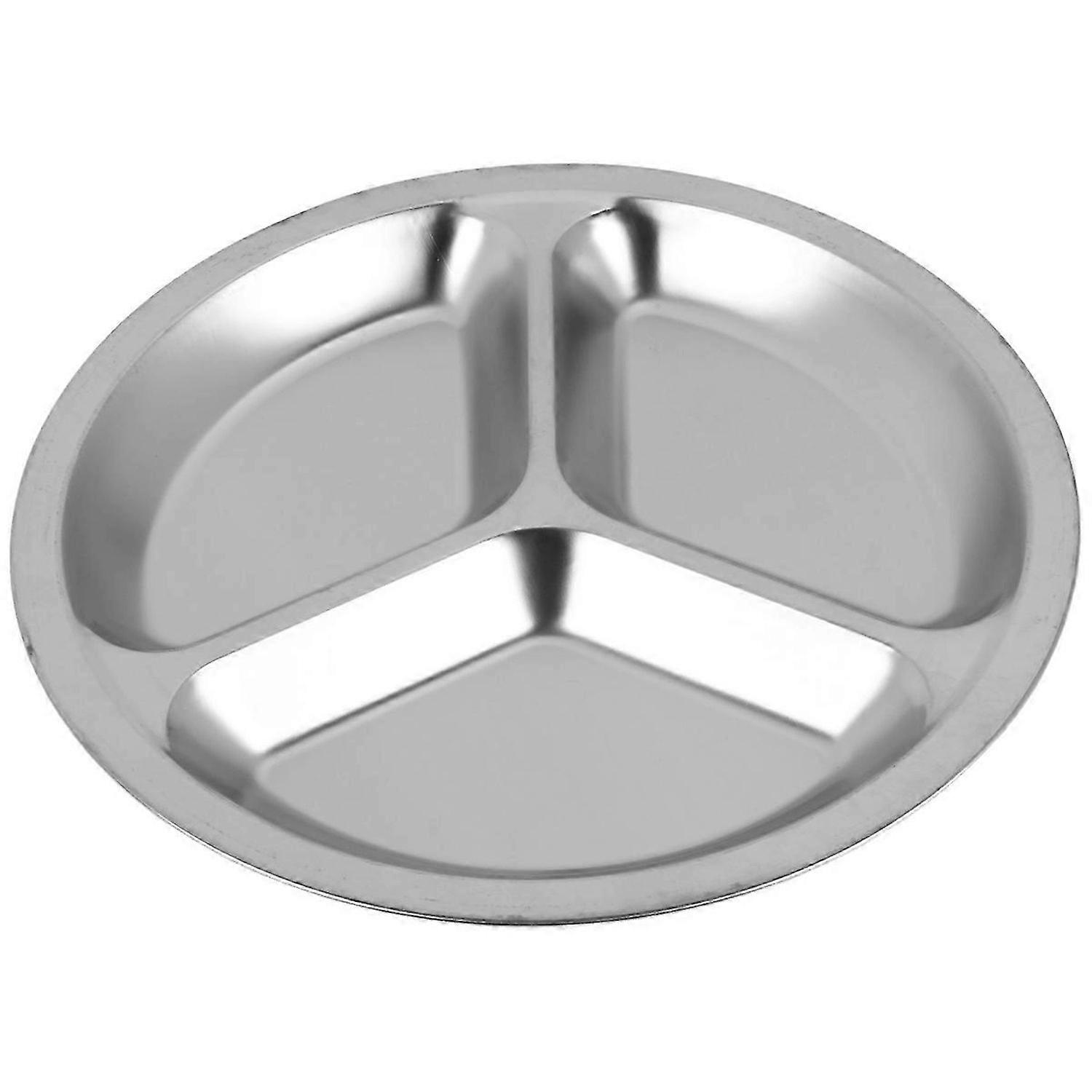 Acier inoxydable 3 sections Plat rond divisé Collation Assiette à dîner Diamètre