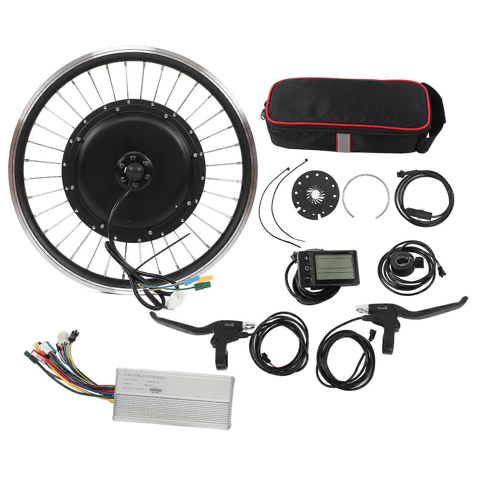20 Inch 48V 1500W Electric Bike Front Drive Motor Wheel Kit with 35A Controller LCS866 Meter Shifter Assist Sensor
