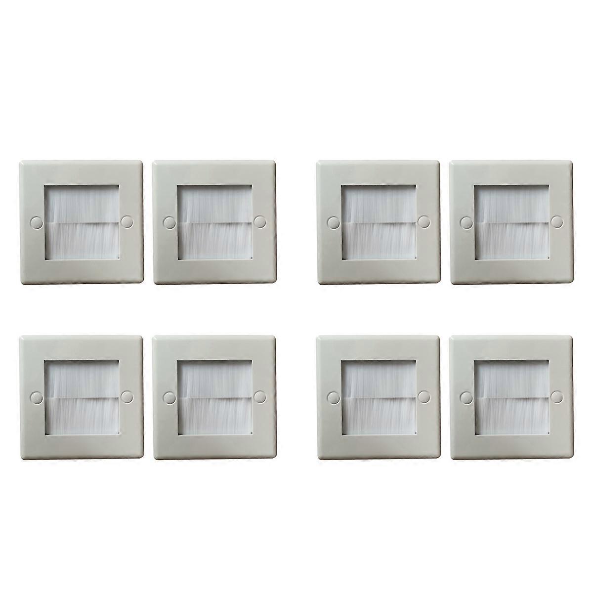 2Pcs Flush Brush Wall Plate White