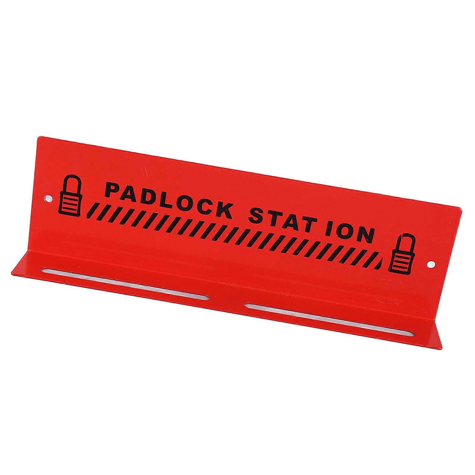 Red Steel Safety Padlock Station, Padlock Rack Management Station with 10 Keyed Padlocks for Industrial Shutdown Lockout