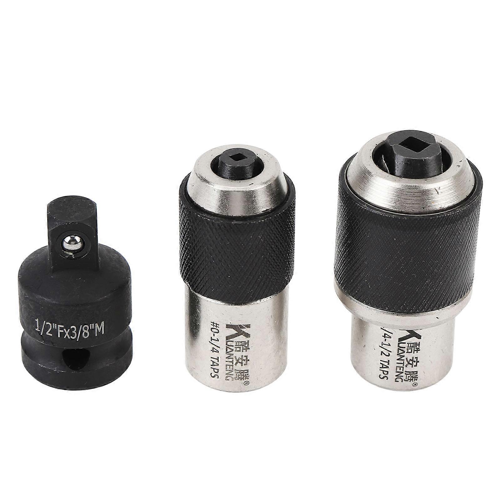 3-Piece 3/8 Tap Socket Set with 6-1/4" and 1/4-1/2" Adjustable Jaws, Extractor Tool with Adapter