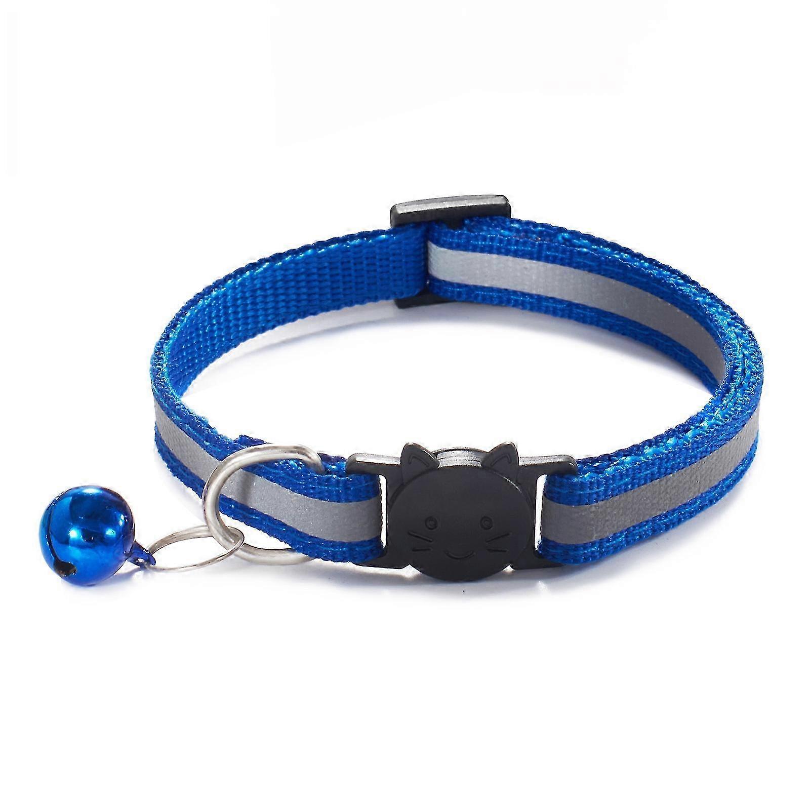 Reflective Breakaway Cat Collar with Bell - Safety Adjustable Elastic Neck Ring for Pets, Soft Material, 1PC