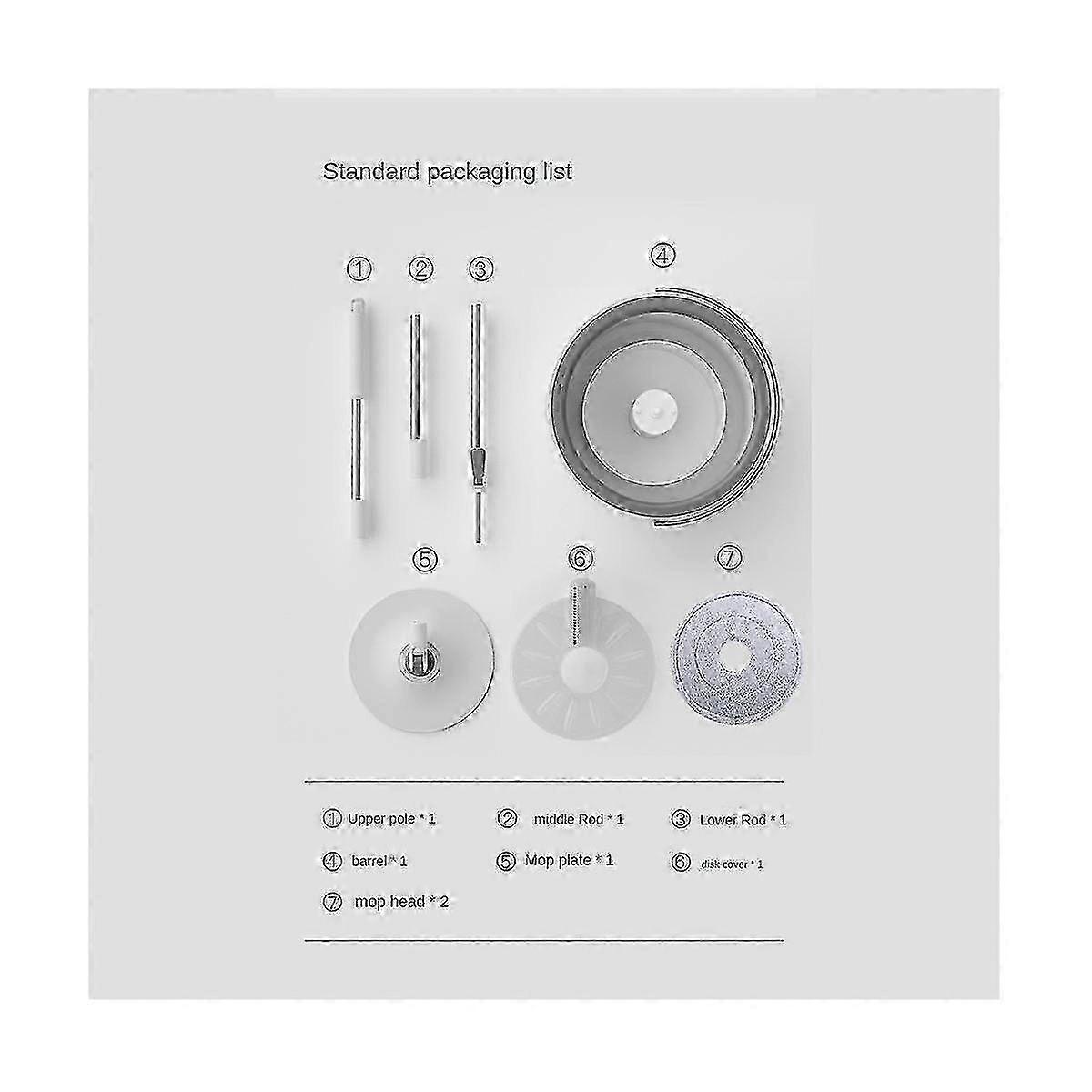 360 Rotatable Adjustable Cleaning Mop with Bucket for Household Use