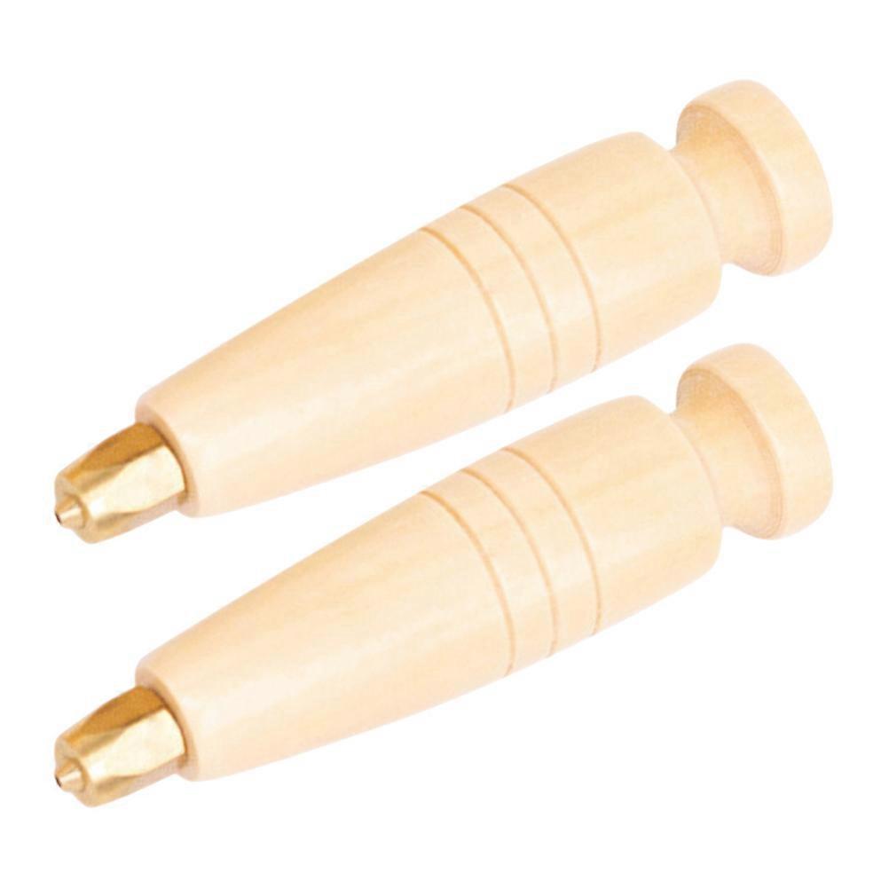 Awl Handle Set Leatherworking Accessory Handle Khaki 10.00X2.20X2.20cm Durable Design 2Pcs