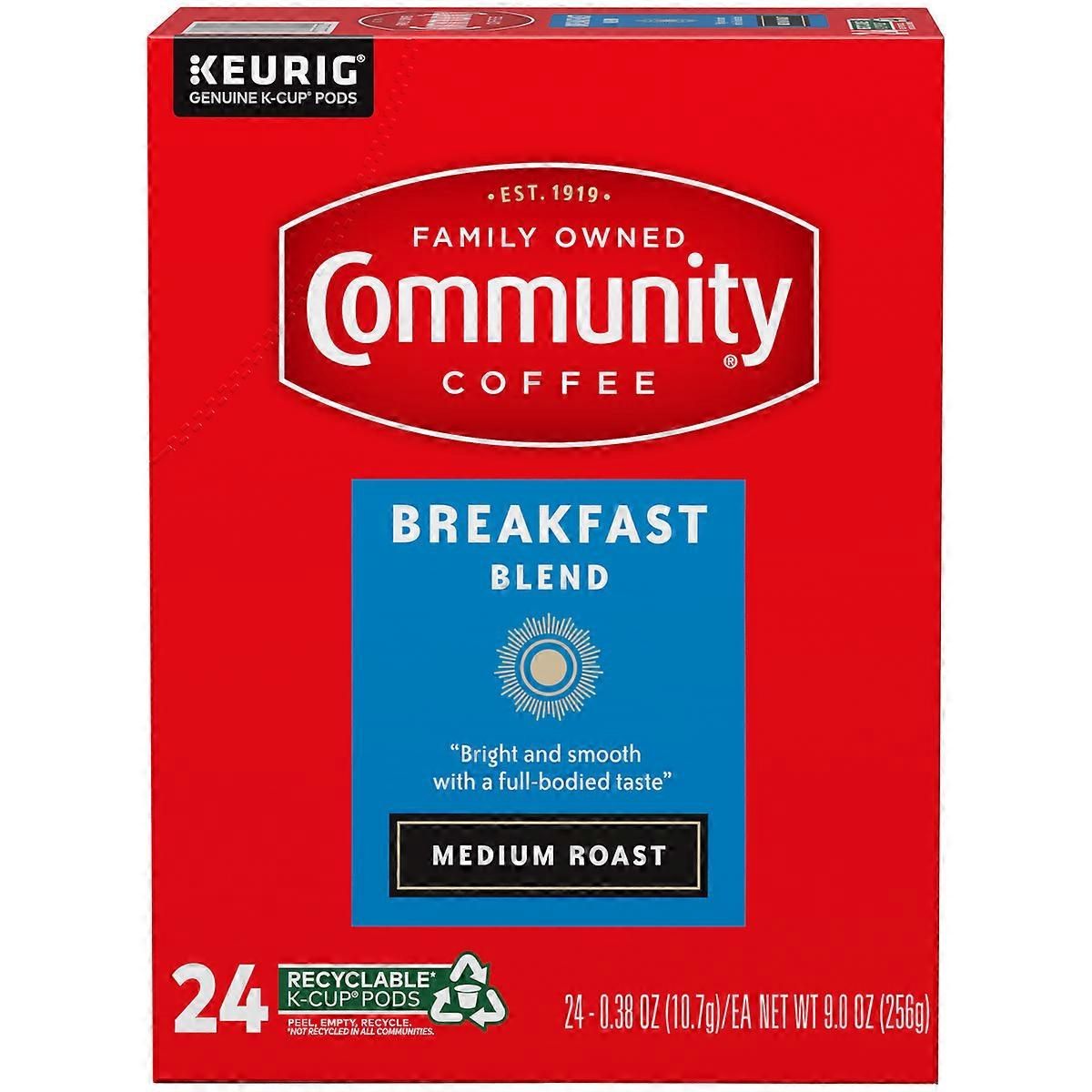 Community Coffee Breakfast Blend Medium Roast Coffee - Single Serve Pods - 24ct