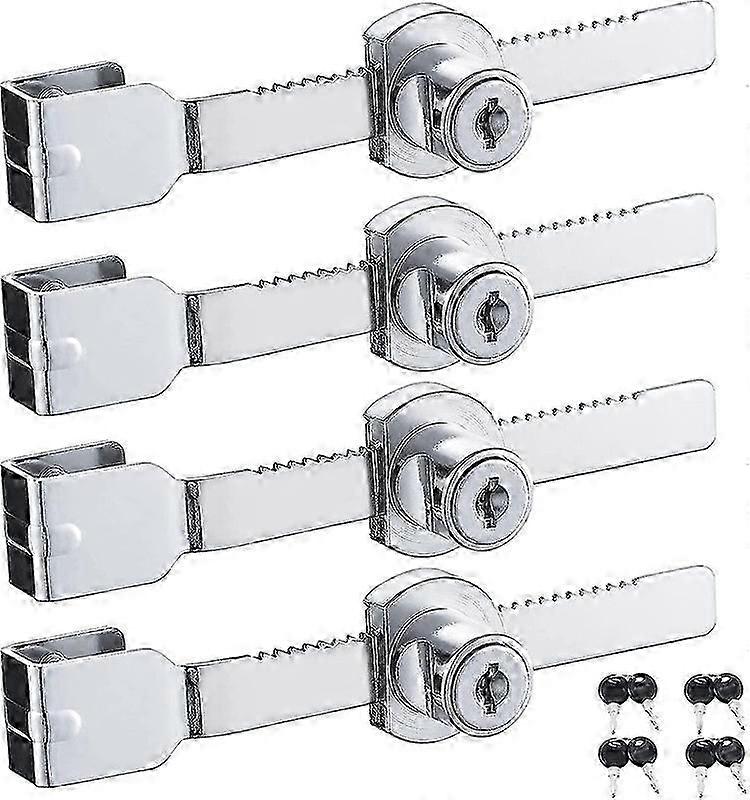 مجموعة من 4 أقفال أبواب زجاجية منزلقة ، درج ، عرض ، خزانة زجاجية مع تشطيب من الكروم ، مفتاح على حد سواء بوريس