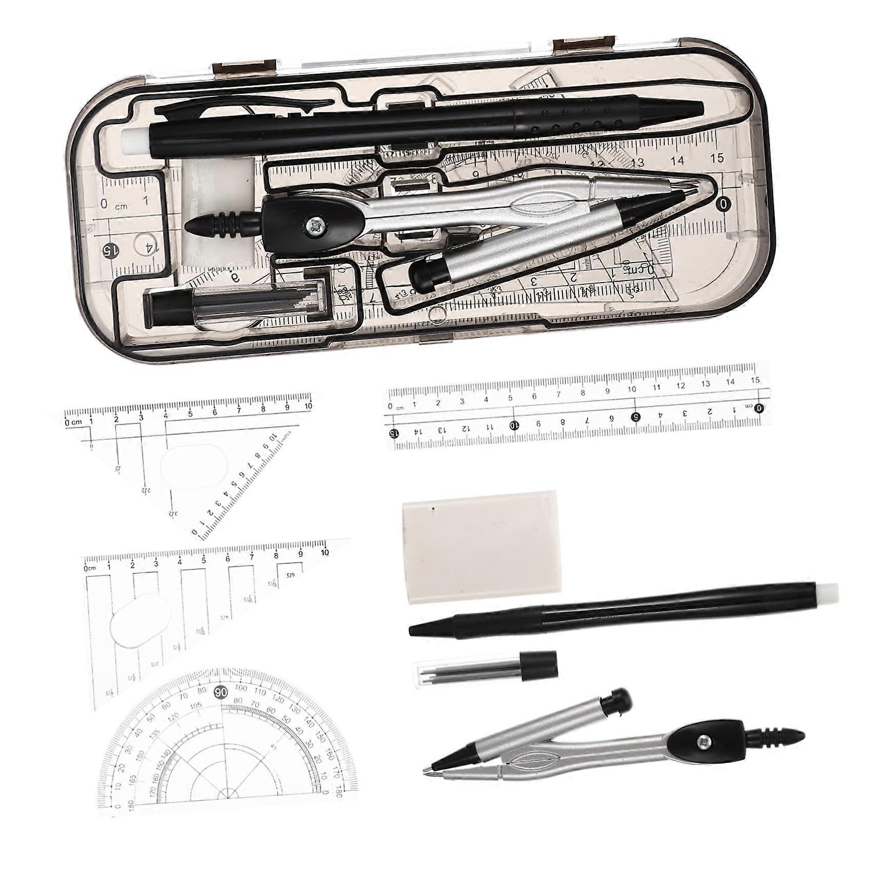 geometry set protractor ruler measuring tool black