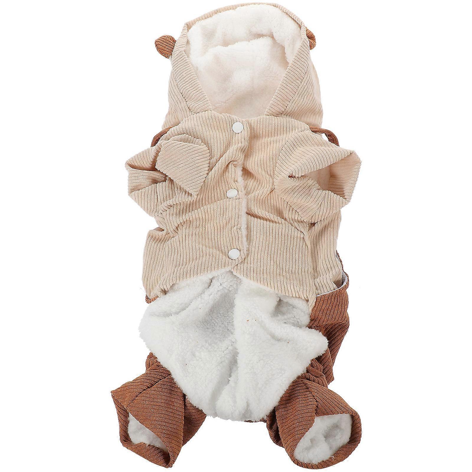 Outfits For Dogs Winter Warm Corduroy Dog Clothing Comfortable and Breathable for Cats Size XL Coffee 1Set