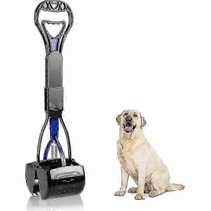 Heavy-Duty Dog Waste Scooper - Lightweight & Strong Design with Easy Squeeze Spring - Long Handle for Convenient Pet Waste Cleanup