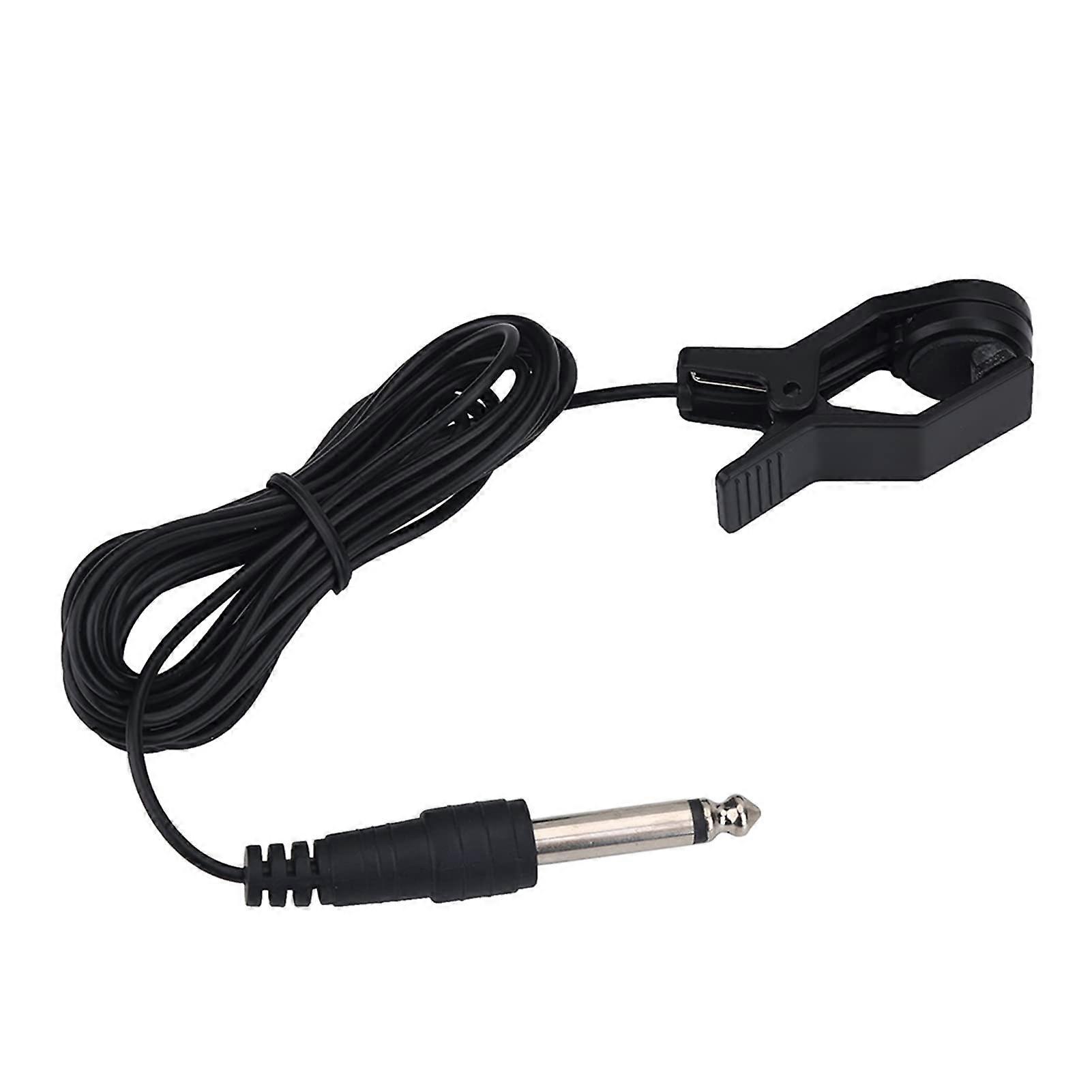 Quality Clip-On Portable Pickup Microphone for Tuner Instruments, 6.2mm Interface, Long Cable, Wide Timbre, Professional Use