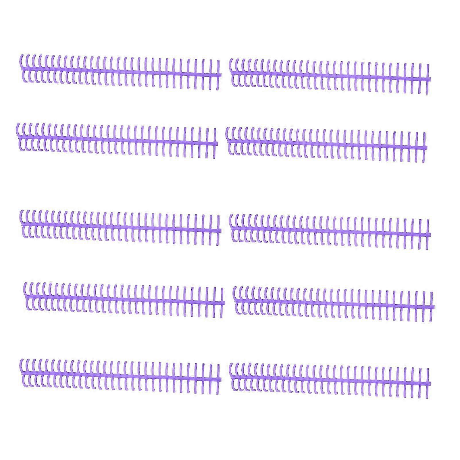 10Pcs Spiral Binding Coil with 130 Sheet Capacity, 30 Holes, 16mm Diameter, Purple Set Kit
