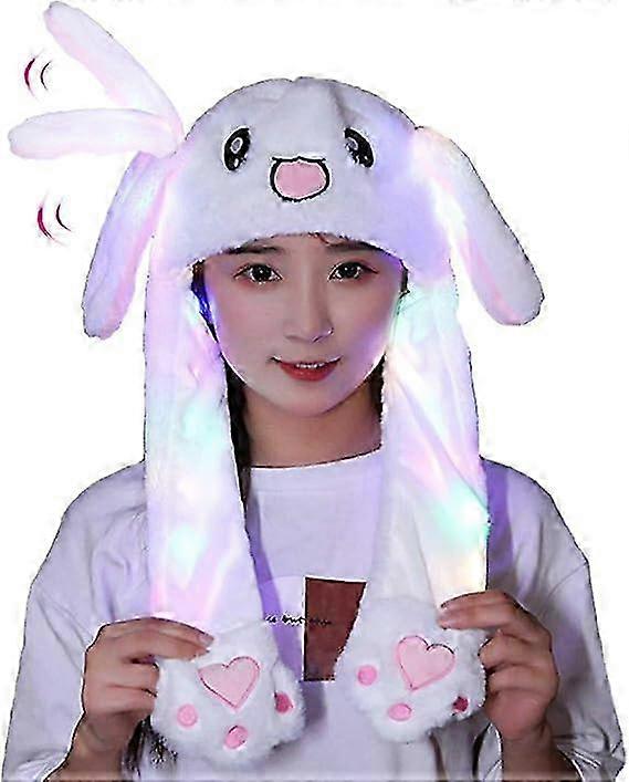 Adorable Plush Rabbit Hat with Moving Ears and Jumping Features