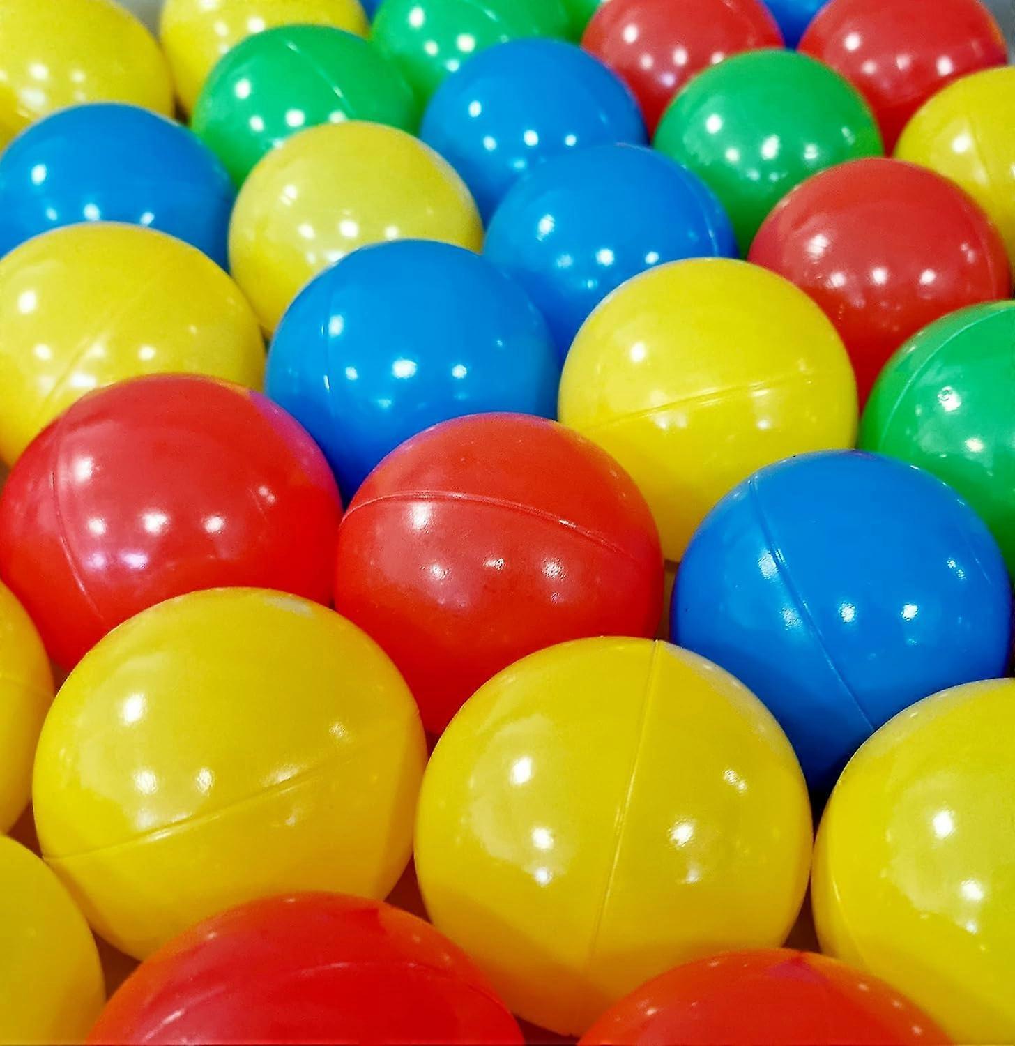 AURA Soft Plastic Play Balls– Crush Proof,No Sharp Edges, Non Toxic, Phthalate BPA Free For Toddler Ball Pit, Bath tubs,100 balls,4 colors