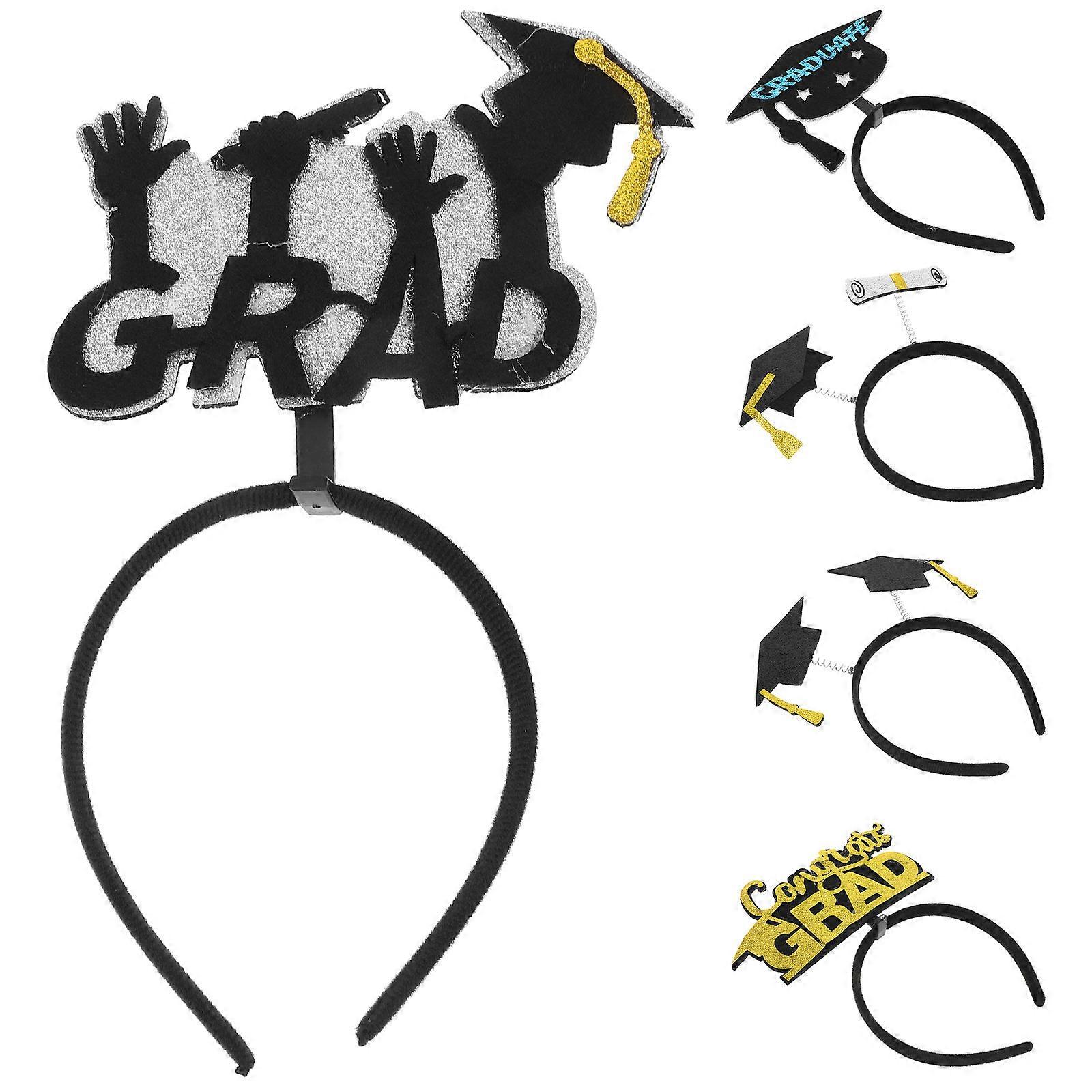 It sounds like you're referring to a product listing for **graduation themed headbands or hairbands** shaped like **graduation caps** (bachelor