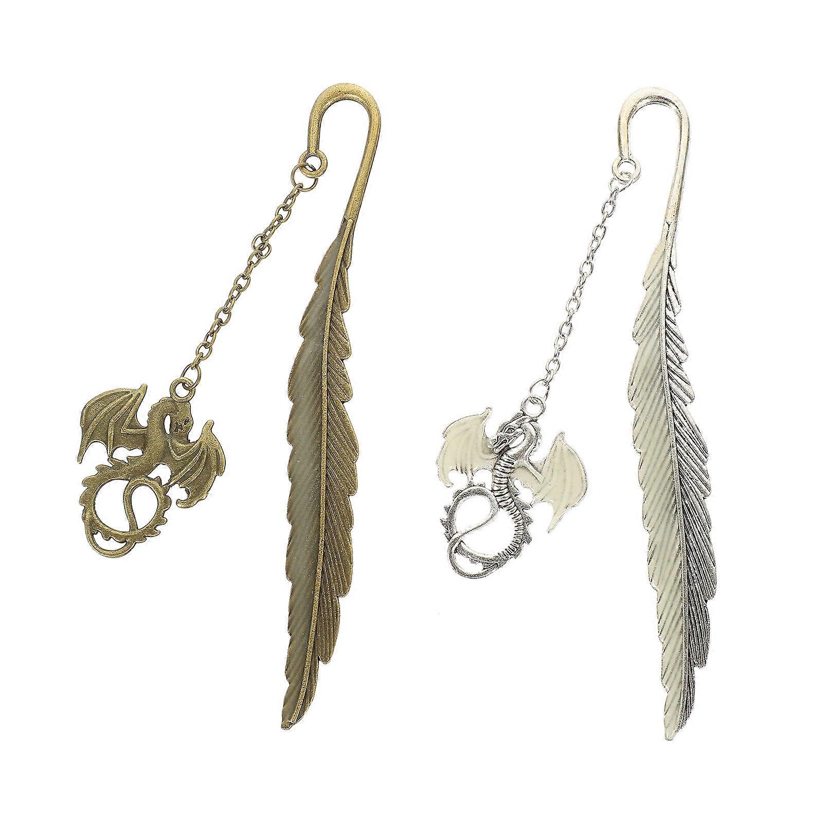 It seems like you're referring to a product listing, possibly for a set of **vintage style pterosaur themed plume bookmarks** made from zinc alloy.