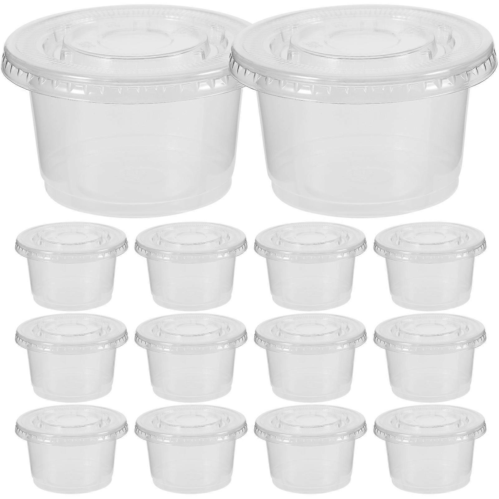 Gobelets à pudding avec couvercles Bols à nourriture ronds design simple Utilisateurs généraux 200ml 50Set
