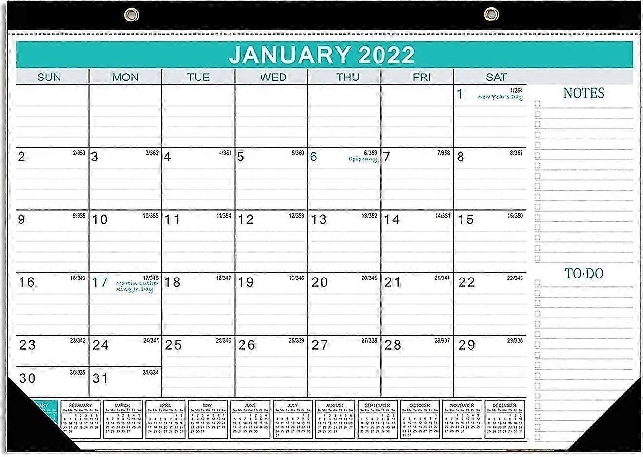 2022-2023 Monthly Family Calendar - Wall Planner with Hanging Cord and Stickers