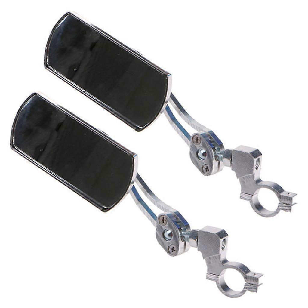 1/2 Piece Adjustable MTB Bicycle Handlebar Side Mirror Glasses - Silver, Size: 2 Pieces
